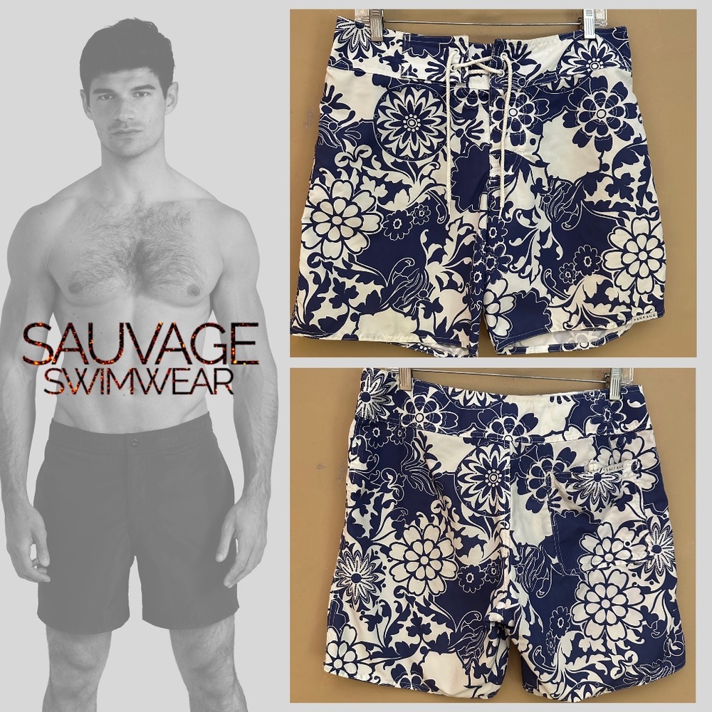 Sauvage Swim Trunks 32 waist 7 inseam Gently worn 100% nylon Unlined